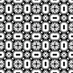 Geometric vector pattern with Black and white colors. Seamless abstract ornament for wallpapers and backgrounds.