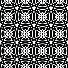 Geometric vector pattern with Black and white colors. Seamless abstract ornament for wallpapers and backgrounds.