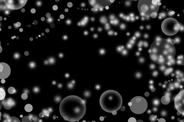 abstract white and gray blur colorful circular dust elegant and sparkling magical dust particles on black.