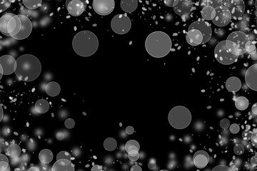 abstract white and gray blur colorful circular dust elegant and sparkling magical dust particles on black.