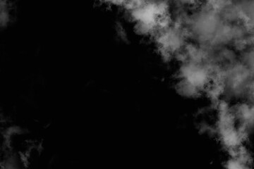 Fototapeta na wymiar abstract haze gray dry smoke cloud and realistic fog overlay explodes swirl texture on black.
