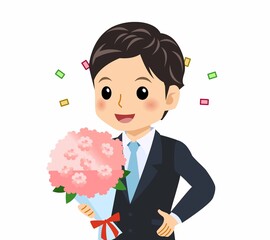 黒いスーツを着た男