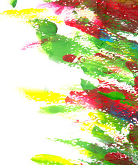 Multicolored brush strokes on white paper. Abstract creative background