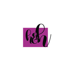 H and h company initial letters monogram on pink patch. H and h Logo.