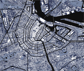 map of the city of Amsterdam, Netherlands