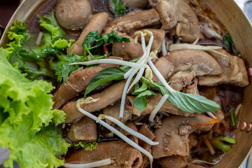 Beef noodles are a very popular dish in northern Thailand.