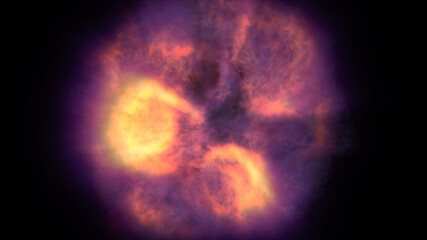 Fototapeta premium fire flame ball explosion in space, illustration