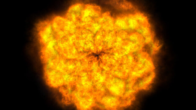 fire flame ball explosion in space, illustration