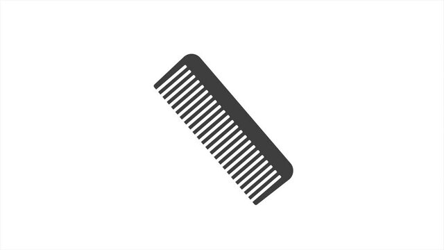 Hairbrush hair comb brush icon animation. Isolated fashion care 