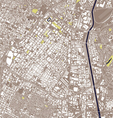 map of the city of Downtown Los-Angeles, USA