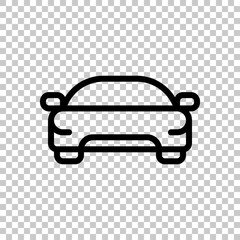 Car silhouette, simple icon. Black editable linear symbol on transparent background