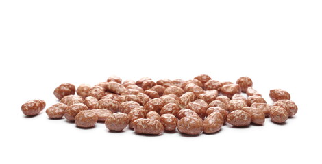 Sugar peanuts pile isolated on white background