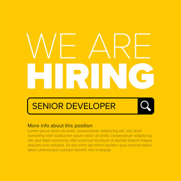 We are hiring minimalistic yellow flyer template
