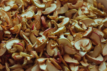 Dried apples. Drying. Fruit dryer 