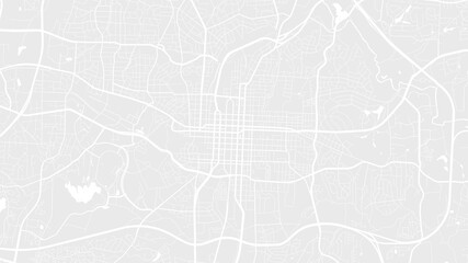 Light grey and white Raleigh city area vector background map, streets and water cartography illustration.