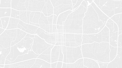 Obraz premium Light grey and white Raleigh city area vector background map, streets and water cartography illustration.