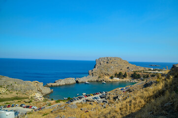 lindos in rhodes island in greece