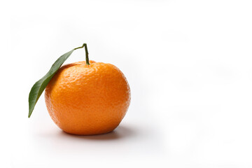 Clementine with Shadow, Isolated on White Background – Italian Cultivar, Whole Mandarine and...