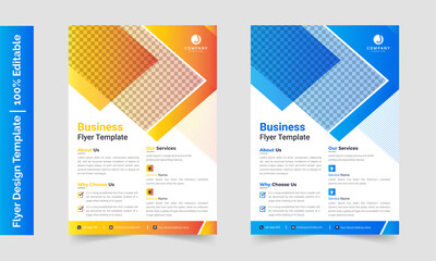 Flyer design template. Event flyer design. Modern flyer design. Simple flyer design. Corporate flyer design. Business flyer blue, business flyer yellow, business brochure, information flyer