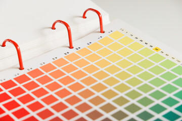 close-up of a cmyk book for the printing process