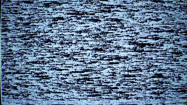 TV static noise dynamic background. Bad signal transmission. Monochrome black and white flickering noise, color aberrations, glitches, artifacts. VHS style texture. Retro, vintage 80, 90s 4K animation