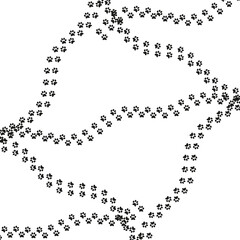 Animal footprint seamless pattern. Footprints of a cat