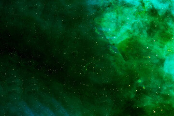 Beautiful green galaxy with stars. Elements of this image were furnished by NASA.
