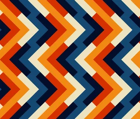 Foto op Plexiglas Kleurrijk Samenvatting. kleurrijke achtergrond patroon naadloze retro jaren & 39 70. ontwerp voor kussen, print, mode, kleding, stof, cadeaupapier. Vector.