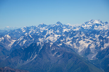Fototapeta premium Mountains of the Caucasian range. View from Russia, Kabardino-Balkaria