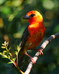 Closeup of an orange bird