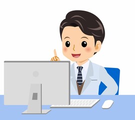 白いスーツの男性