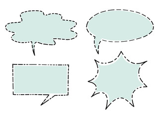 Hand drawing speech bubbles in various style