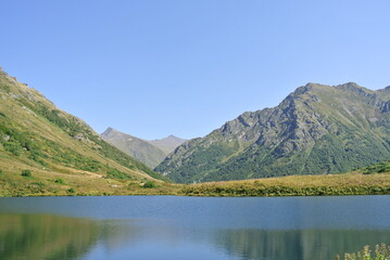 Fototapeta premium Trekking in the mountains of the North Caucasus. Aibga ridge