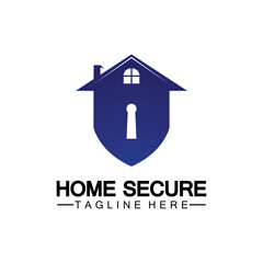 Home secure logo, smart house logo design,Home protection logo design template. Vector shield and house logotype illustration.
