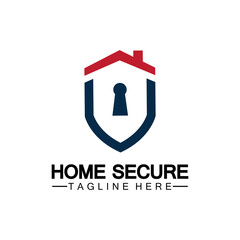 Home secure logo, smart house logo design,Home protection logo design template. Vector shield and house logotype illustration.