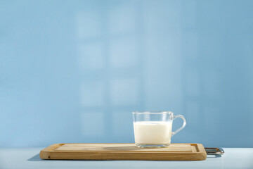 Fototapeta na wymiar Fresh milk and free space for your decoration 