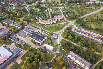 Aerial view of Kuldiga, Latvia
