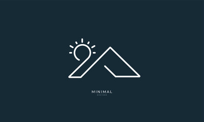 a line art icon logo of a mountain