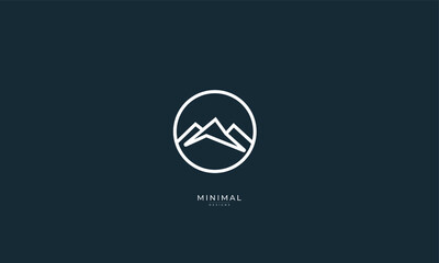 a line art icon logo of a mountain