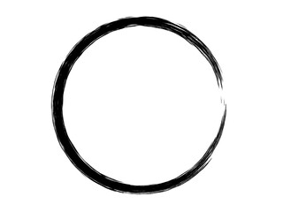Grunge circle made of black paint.Grunge oval frame made for marking.