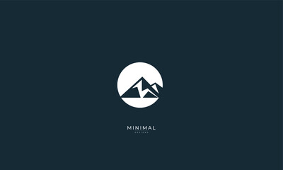 a line art icon logo of a mountain