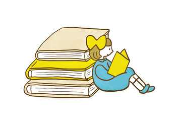 読書の時間を楽しむ本を読む少女