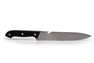 New kitchen knife on a white background
