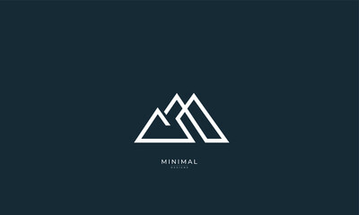 a line art icon logo of a mountain