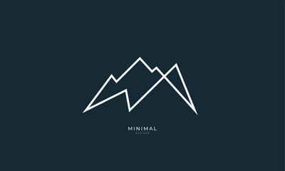 a line art icon logo of a mountain