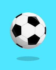 Naklejka premium Soccer ball on blue background. Football icon vector illustration