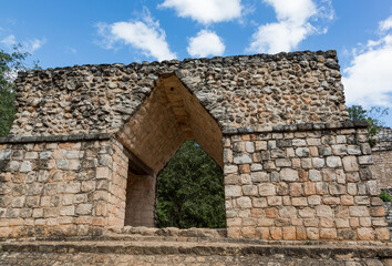 Fototapeta na wymiar Entrance arch to Ancient Maya city of Ek Balam, Yucatan , Mexico