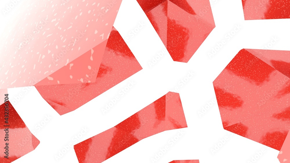 Poster abstract red-white background from polygons with a gradient. lines and planes. rendering an image. d