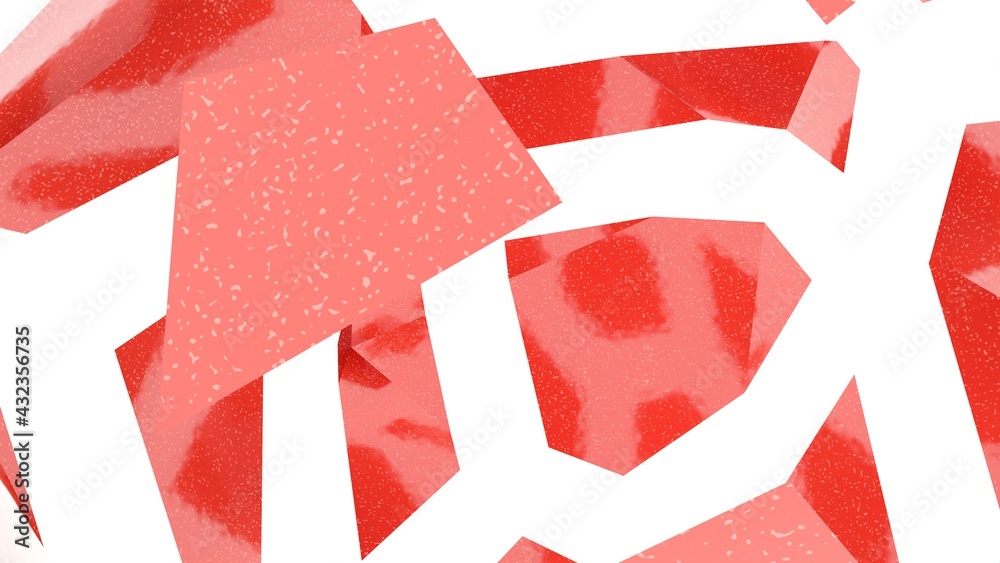 Poster abstract red-white background from polygons with a gradient. lines and planes. rendering an image. d