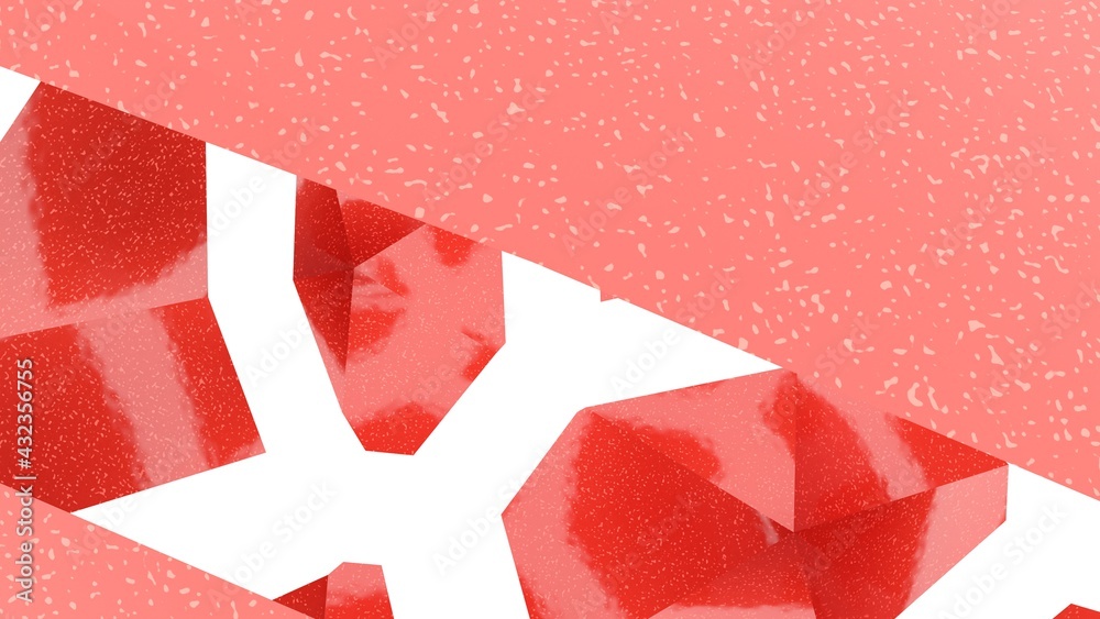 Poster abstract red-white background from polygons with a gradient. lines and planes. rendering an image. d